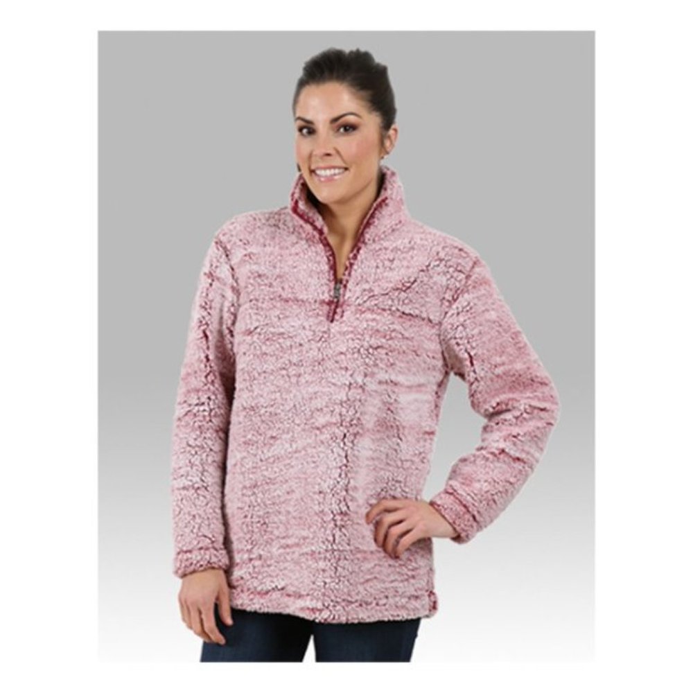 Boxercraft Sherpa Teddy Quarter Zip Cozy Soft Pullover Frosty Garnet Burgundy XS